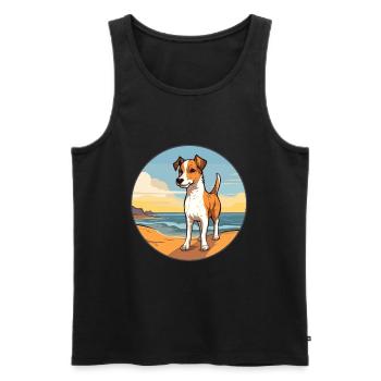 Chilean Fox Terrier Dog Breed Cartoon Kawaii Dog - Men's Premium Organic Tank Top - black - Front - AI Model Male 178 light (178cm)