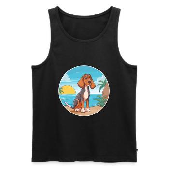 Canarian Warren Hound chien race dessin animé Kawaii chien - Débardeur bio Premium Homme - noir - Devant - Michal (187cm)
