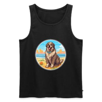 Caucasian Shepherd Dog Breed Cartoon Kawaii Dog - Men's Premium Organic Tank Top - black - Front - Michal (187cm)