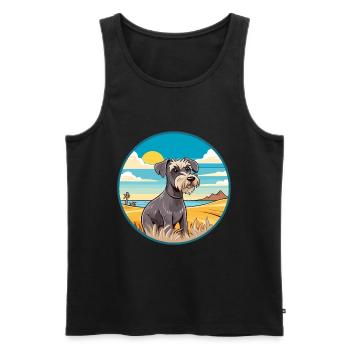 Chien Cesky Terrier race Cartoon Kawaii Clipart chien - Débardeur bio Premium Homme - noir - Devant - Michal (187cm)