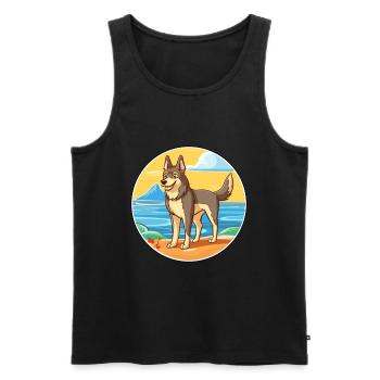 Tschechoslowakischer Wolfshund Hunderasse Karikatur Kawaii Hund - Männer Premium Bio Tank Top - Schwarz - Vorne - Michal (187cm)
