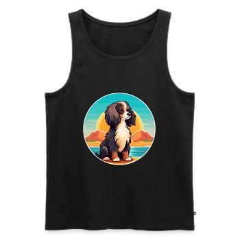 Continental Toy Spaniel Chien Race Cartoon Kawaii - Débardeur bio Premium Homme - noir - Devant - Michal (187cm)