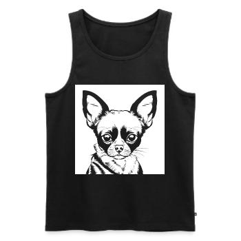 Lustiger Chihuahua mit Sonnenbrille Chihuahuas - Männer Premium Bio Tank Top - Schwarz - Vorne - AI Model Male 178 light (178cm)