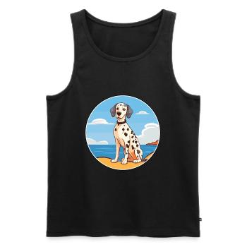 Dalmatiner Hund Rasse Cartoon Kawaii Clipart Hund Haustier - Männer Premium Bio Tank Top - Schwarz - Vorne - Michal (187cm)