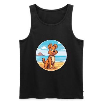 Drentse Patrijshond Race de chien Cartoon Kawaii Chien - Débardeur bio Premium Homme - noir - Devant - Michal (187cm)