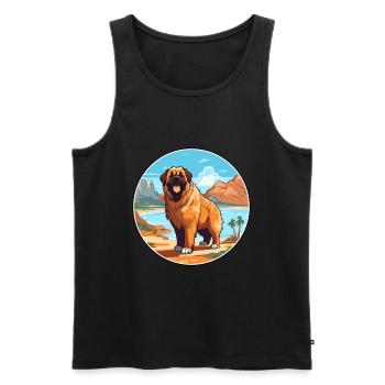 Estrela Mountain Dog Breed Cartoon Kawaii Clipart - Men's Premium Organic Tank Top - black - Front - Michal (187cm)
