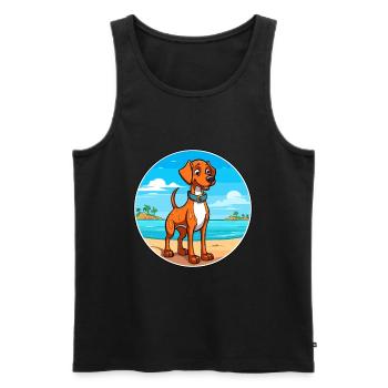 Gascon Saintongeois Race De Chien Cartoon Kawaii Chien - Débardeur bio Premium Homme - noir - Devant - Michal (187cm)