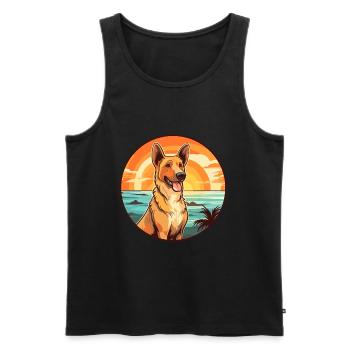 Osteuropäischer Schäferhund Rasse Cartoon Kawaii - Männer Premium Bio Tank Top - Schwarz - Vorne - Michal (187cm)
