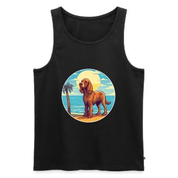 Englischer Cocker Spaniel Hund Rasse Cartoon Kawaii - Männer Premium Bio Tank Top - Schwarz - Vorne - Michal (187cm)