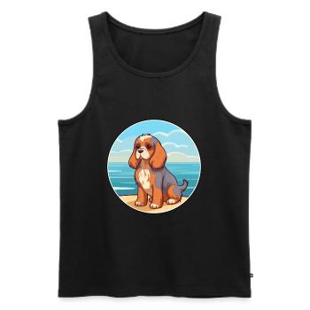 Anglais Jouet Épagneul Chien Race Dessin Animé Kawaii Chien - Débardeur bio Premium Homme - noir - Devant - Michal (187cm)