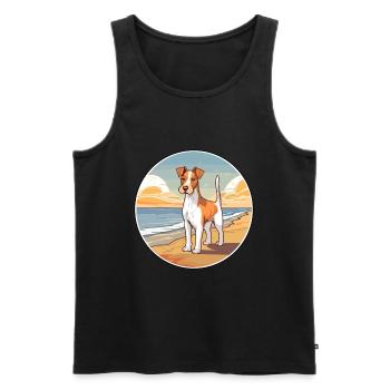 Foxterrier Glatter Hund Rasse Cartoon Kawaii Hund - Männer Premium Bio Tank Top - Schwarz - Vorne - Michal (187cm)