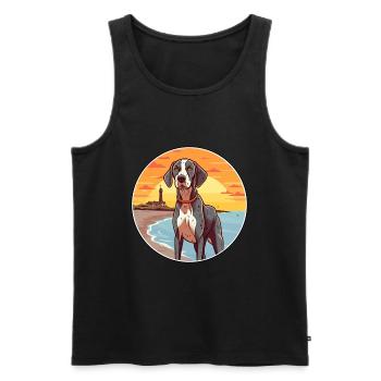 Français Gascogne Pointer chien race Cartoon Kawaii - Débardeur bio Premium Homme - noir - Devant - Michal (187cm)