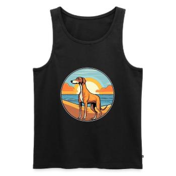 Galgo Español Hund Rasse Cartoon Kawaii Clipart Hund - Männer Premium Bio Tank Top - Schwarz - Vorne - Michal (187cm)