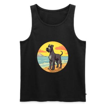 Géant Schnauzer chien race Cartoon Kawaii Clipart - Débardeur bio Premium Homme - noir - Devant - Michal (187cm)