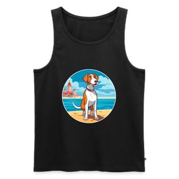 Grand Anglo Francais Dog Breed Cartoon Kawaii Dog - Men's Premium Organic Tank Top - black - Front - Michal (187cm)