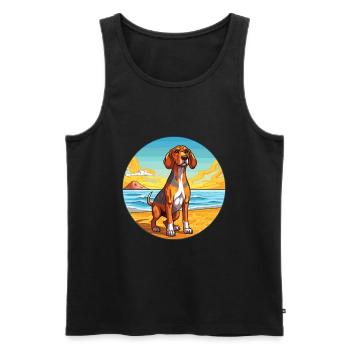 Marrube grec chien race Cartoon Kawaii Clipart - Débardeur bio Premium Homme - noir - Devant - Michal (187cm)