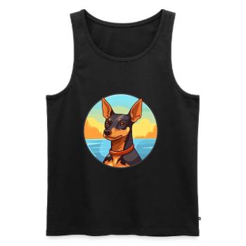English Toy Terrier Dog Breed Cartoon Kawaii Dog - Men's Premium Organic Tank Top - black - Front - Michal (187cm)