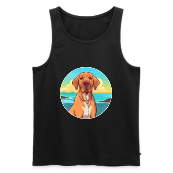 Brasileiro chien race Cartoon Kawaii Clipart - Débardeur bio Premium Homme - noir - Devant - Michal (187cm)