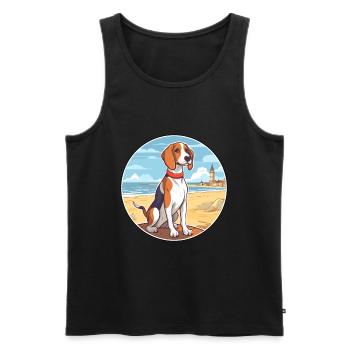 Französischer dreifarbiger Hund Rasse Cartoon Kawaii Hund - Männer Premium Bio Tank Top - Schwarz - Vorne - AI Model Male 178 light (178cm)