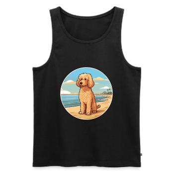 Goldendoodle Hund Rasse Cartoon Kawaii Clipart Hund - Männer Premium Bio Tank Top - Schwarz - Vorne - Michal (187cm)