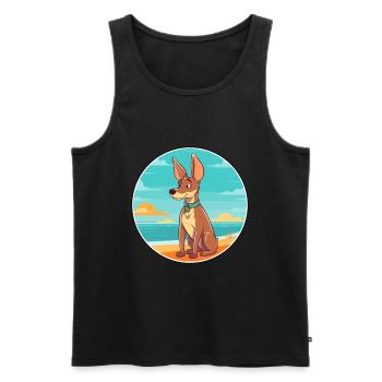 Hare Indian Dog Breed Cartoon Kawaii Clipart Dog - Men's Premium Organic Tank Top - black - Front - Michal (187cm)