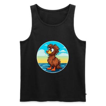 Griffon Nivernais chien race Cartoon Kawaii Clipart - Débardeur bio Premium Homme - noir - Devant - Michal (187cm)