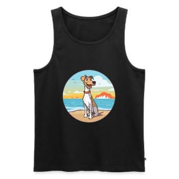 Möwe Terrier Hund Rasse Cartoon Kawaii Clipart Hund - Männer Premium Bio Tank Top - Schwarz - Vorne - Michal (187cm)