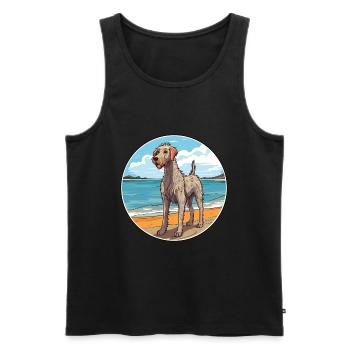 Irish Wolfhound chien race Cartoon Kawaii Clipart - Débardeur bio Premium Homme - noir - Devant - Michal (187cm)