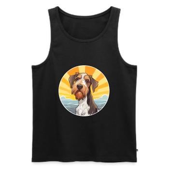 Chien de chasse à poil dur d’Istrie race de chien Cartoon Kawaii - Débardeur bio Premium Homme - noir - Devant - Michal (187cm)