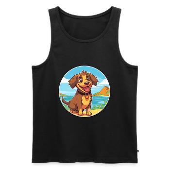 Kai Ken chien race dessin animé Kawaii Clipart chien animal de compagnie - Débardeur bio Premium Homme - noir - Devant - Michal (187cm)