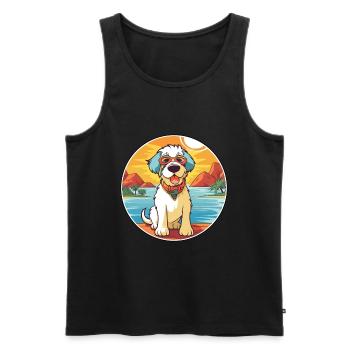 Kyi Leo Hund Rasse Cartoon Kawaii Clipart Hund Haustier - Männer Premium Bio Tank Top - Schwarz - Vorne - Michal (187cm)