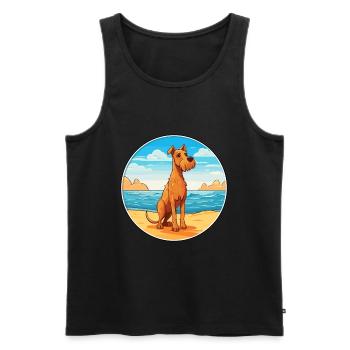 Irish Terrier Hund Rasse Cartoon Kawaii Clipart Hund - Männer Premium Bio Tank Top - Schwarz - Vorne - Michal (187cm)