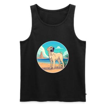 Kangal chien race dessin animé Kawaii Clipart aquarelle - Débardeur bio Premium Homme - noir - Devant - Michal (187cm)
