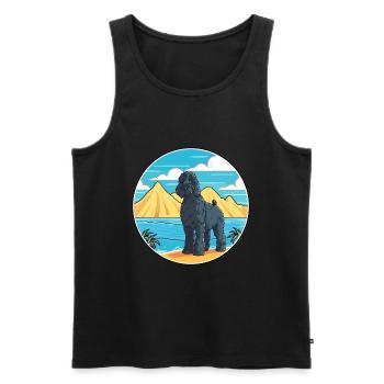 Kerry Blue Terrier race chien dessin animé Kawaii chien - Débardeur bio Premium Homme - noir - Devant - Michal (187cm)