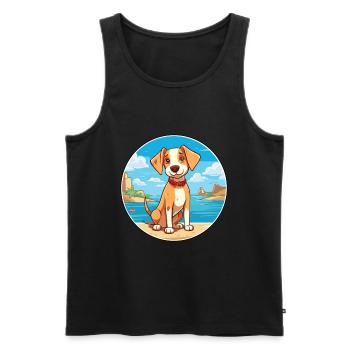 Majorque Ratter chien race Cartoon Kawaii Clipart - Débardeur bio Premium Homme - noir - Devant - Michal (187cm)