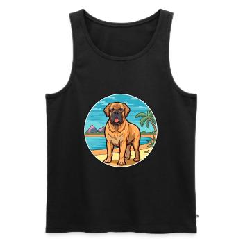Majorque Mastiff chien race Cartoon Kawaii Clipart - Débardeur bio Premium Homme - noir - Devant - Michal (187cm)