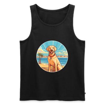 Labrador Hund Rasse Cartoon Kawaii Clipart Hund Haustier - Männer Premium Bio Tank Top - Schwarz - Vorne - Michal (187cm)