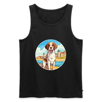 Moscou chien de garde chien race Cartoon Kawaii Clipart - Débardeur bio Premium Homme - noir - Devant - Michal (187cm)