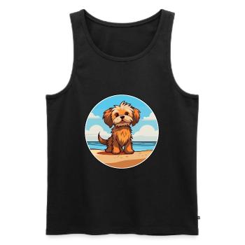 Lowchen Little Lion Dog Breed Cartoon Kawaii Dog - Men's Premium Organic Tank Top - black - Front - Michal (187cm)