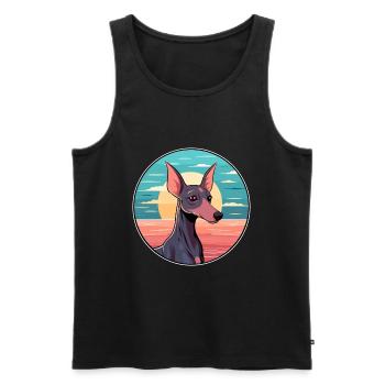 mexikanisch haarlose hunderasse cartoon kawaii clipart - Männer Premium Bio Tank Top - Schwarz - Vorne - Michal (187cm)