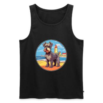 Mittelschnauze chien race Cartoon Kawaii Clipart - Débardeur bio Premium Homme - noir - Devant - Michal (187cm)