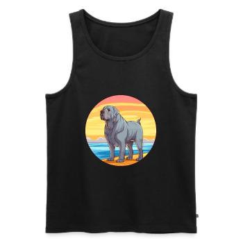 Mastiff napolitain race chien dessin animé Kawaii chien - Débardeur bio Premium Homme - noir - Devant - Michal (187cm)