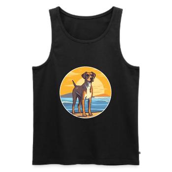 Mountain Cur Hund Rasse Cartoon Kawaii Clipart Hund - Männer Premium Bio Tank Top - Schwarz - Vorne - Michal (187cm)
