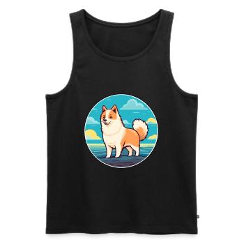 Nordic Spitz Dog Breed Cartoon Kawaii Clipart Dog - Men's Premium Organic Tank Top - black - Front - Michal (187cm)
