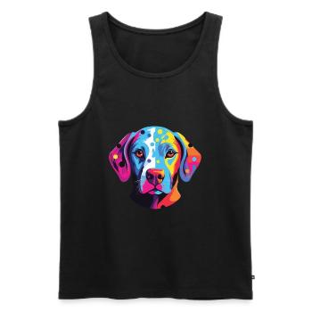 Dalmatiner Hund Buntes Aquarell Tier Karikatur - Männer Premium Bio Tank Top - Schwarz - Vorne - Michal (187cm)