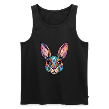 Illustration d’animaux de compagnie aquarelle colorée aquarelle de lapin - Débardeur bio Premium Homme - noir - Devant - Michal (187cm)