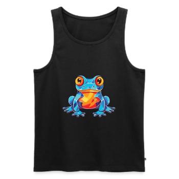 Grenouille Aquarelle Colorée Animal Illustration D’animaux De Compagnie - Débardeur bio Premium Homme - noir - Devant - Michal (187cm)