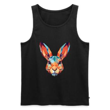 Lièvre Lapin Coloré Aquarelle Animal Animal Dessin Animé - Débardeur bio Premium Homme - noir - Devant - Michal (187cm)