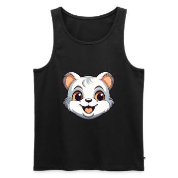 Illustration d’aquarelle de bande dessinée de bébé chat - Débardeur bio Premium Homme - noir - Devant - Michal (187cm)