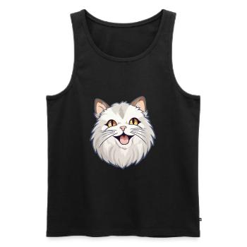 Ragamuffin chat dessin animé illustration à l’aquarelle - Débardeur bio Premium Homme - noir - Devant - Michal (187cm)